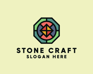 Octagon Polygon Mosaic logo design