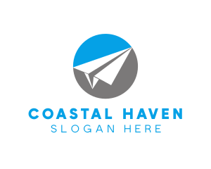 Paper Airplane Travel logo design