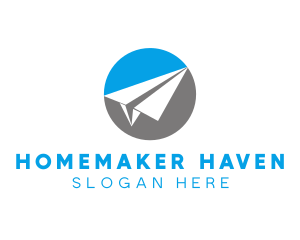 Paper Airplane Travel logo design