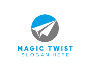 Paper Airplane Travel logo design