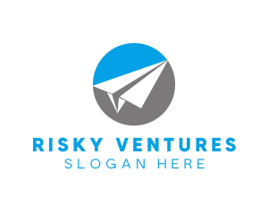 Paper Airplane Travel logo design