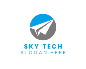 Paper Airplane Travel logo design