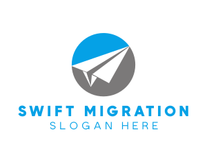 Paper Airplane Travel logo design