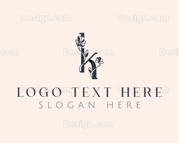 Elegant Chic Floral Letter K Logo