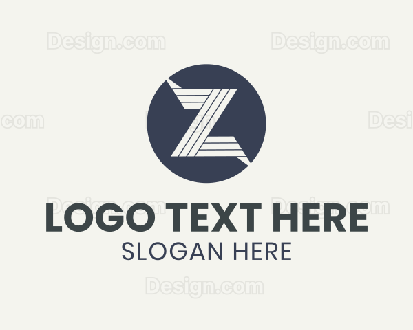 Round Paper Fold Letter Z Logo