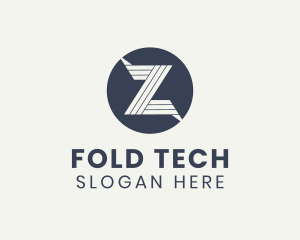 Round Paper Fold Letter Z logo design