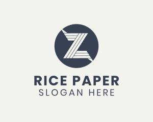 Round Paper Fold Letter Z logo design