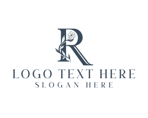 Elegant Floral Beauty Letter R logo