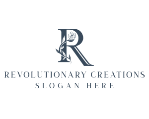 Elegant Floral Beauty Letter R logo design