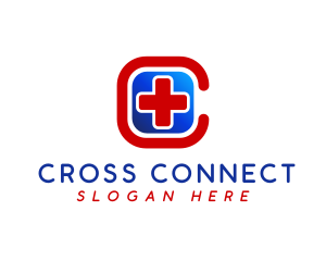 Healthcare Cross Letter C logo design