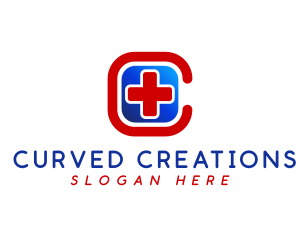 Healthcare Cross Letter C logo design