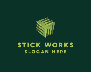 3D Lawn Grass logo design