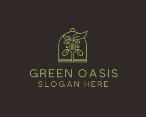 Vegetarian Fork Plant logo design