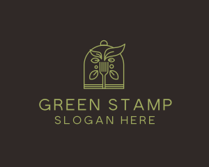 Vegetarian Fork Plant logo design