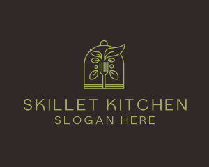 Vegetarian Fork Plant logo design