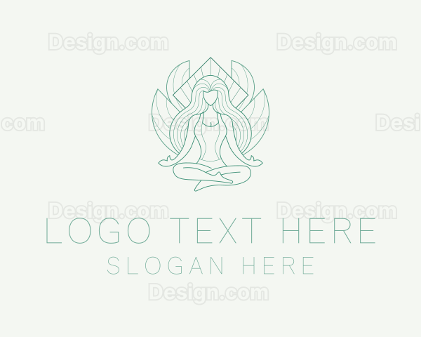 Meditation Woman Nature Logo