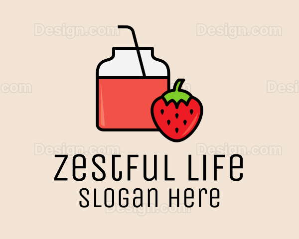 Strawberry Juice Jar Logo