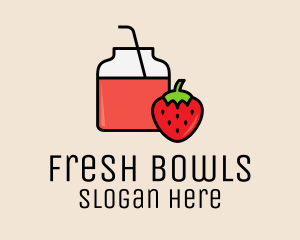 Strawberry Juice Jar logo design