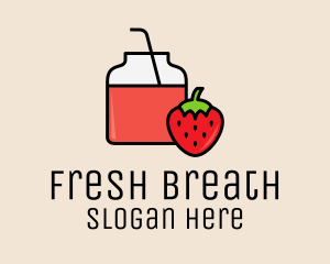 Strawberry Juice Jar logo design