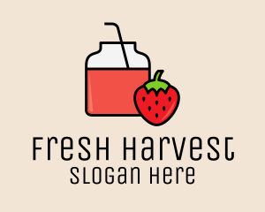 Strawberry Juice Jar logo design