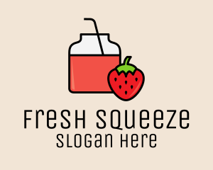 Strawberry Juice Jar logo design