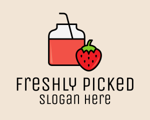 Strawberry Juice Jar logo design