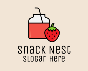 Strawberry Juice Jar logo design