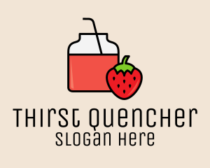 Strawberry Juice Jar logo design