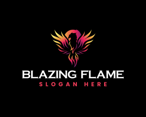 Fantasy Blazing Phoenix logo design