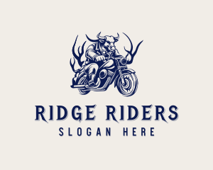 Horns Bull Biker logo design