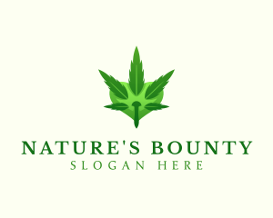 Natural Marijuana Heart logo design