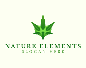 Natural Marijuana Heart logo design