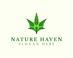 Natural Marijuana Heart logo design