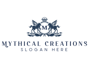 Mythical Horse Royal Crest logo design