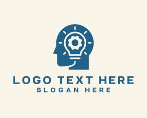 Cogwheel Light Bulb Head Logo