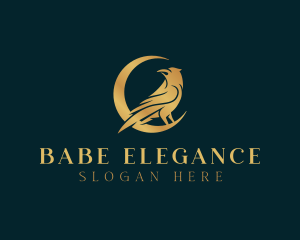 Elegant Raven Moon logo design