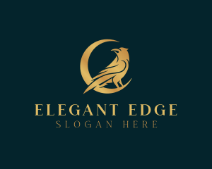 Elegant Raven Moon logo design