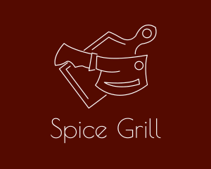 Minimalist Meat Cleaver logo design