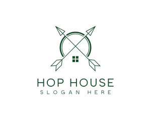 Hipster Arrow House logo design