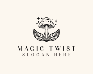 Magic Mushroom Leaf logo design