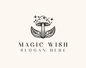 Magic Mushroom Leaf logo design