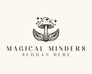 Magic Mushroom Leaf logo design