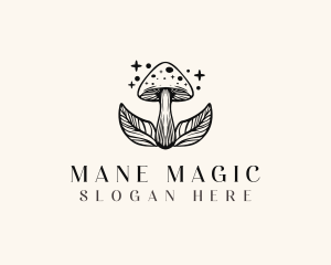 Magic Mushroom Leaf logo design