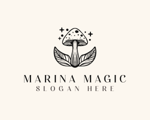 Magic Mushroom Leaf logo design