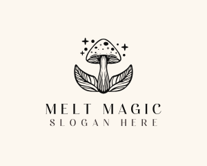 Magic Mushroom Leaf logo design