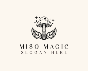 Magic Mushroom Leaf logo design