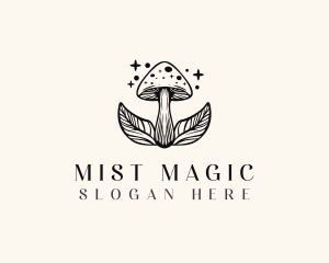 Magic Mushroom Leaf logo design