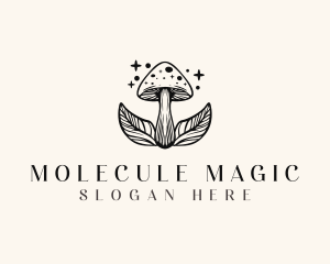 Magic Mushroom Leaf logo design