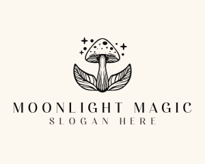 Magic Mushroom Leaf logo design