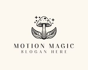 Magic Mushroom Leaf logo design